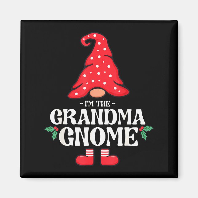 The Grandma Gnome Funny Family Matching Group Chri Magnet (Front)