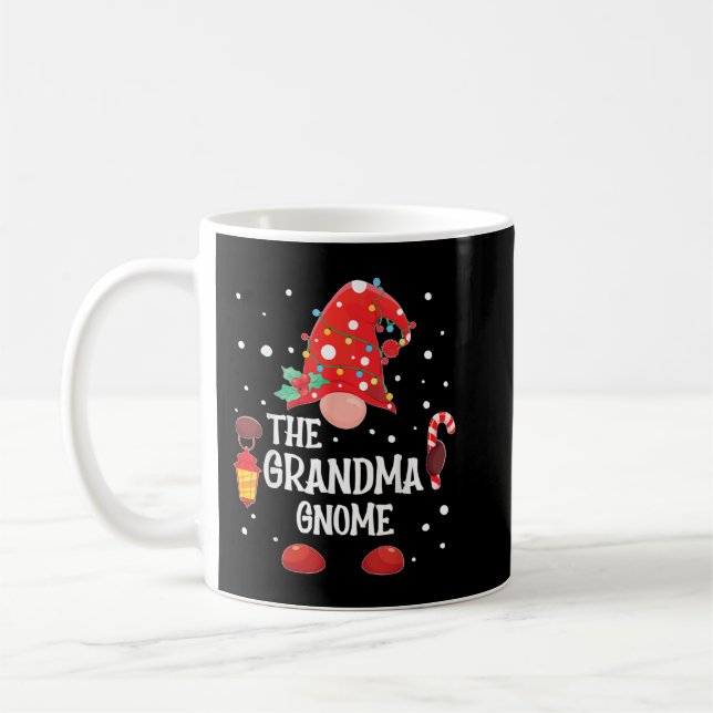 The Grandma Gnome Matching Family Christmas Gnome  Coffee Mug (Left)