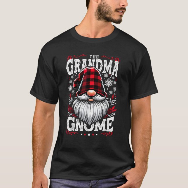 The Grandma Gnome Matching Family Christmas Pajama T-Shirt (Front)