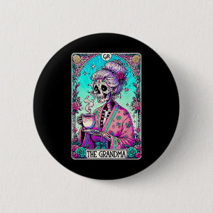 The Grandma Tarot Card Skeleton Mothers Day Witch  6 Cm Round Badge