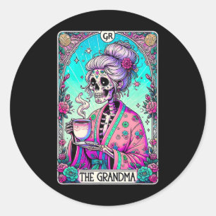 The Grandma Tarot Card Skeleton Mothers Day Witch  Classic Round Sticker
