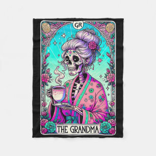 The Grandma Tarot Card Skeleton Mothers Day Witch Fleece Blanket