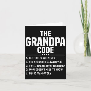 The Grandpa Code Cool Grandfather Joke Fathers Day Card