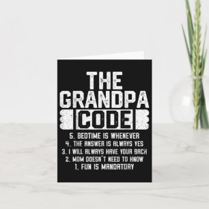 The Grandpa Code Cool Grandfather Joke Fathers Day Card