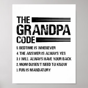 The Grandpa Code Funny Grandfather Poster