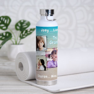The Grands Seven Photos With Names Beach Scene Water Bottle