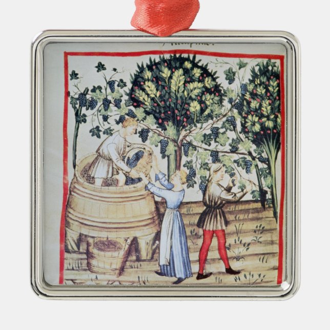 The Grape Harvest, 13th century Metal Tree Decoration (Front)
