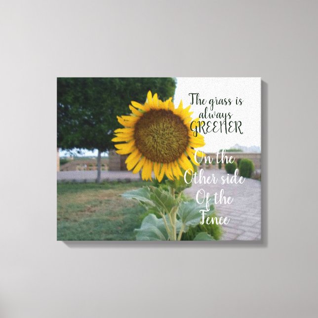  The Grass Is Always Greener Sunflower Canvas Art (Front)