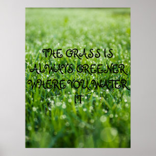 The grass is always greener where you water it  poster