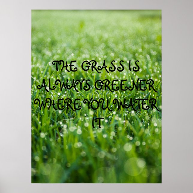 The grass is always greener where you water it  poster (Front)