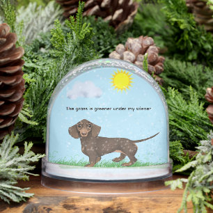 THE GRASS IS GREENER UNDER MY WIENER SNOWGLOBE
