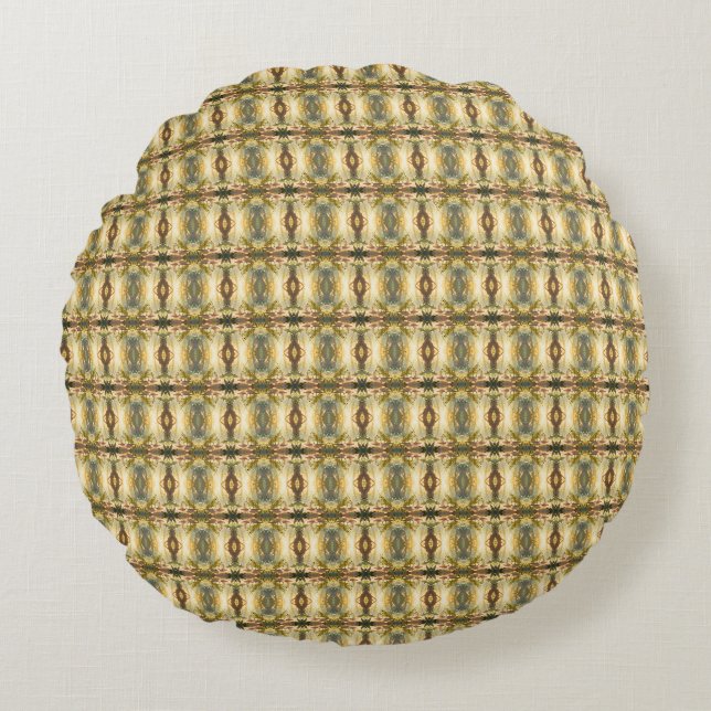 The Grasshopper and the Nectar Artwork.1 Round Cushion (Front)
