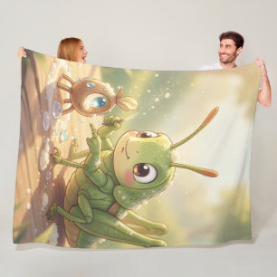 The Grasshopper and the Nectar Artwork.2 Fleece Blanket