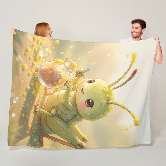 The Grasshopper and the Nectar Masterpiece Fleece Blanket (In Situ)