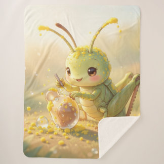 The Grasshopper and the Nectar Masterpiece Sherpa Blanket