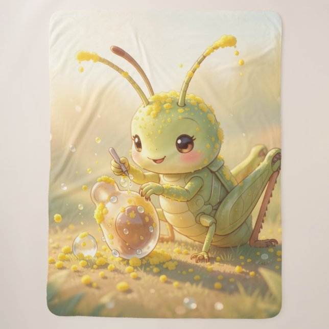 The Grasshopper and the Nectar Masterpiece Sherpa Blanket (Front)