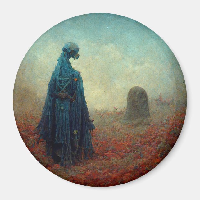 The Grave Surreal Sci-Fi Fantasy Alien Magnet (Front)