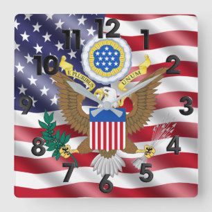 The Greal seal of the United States Square Wall Clock
