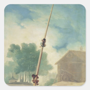 The Greasy Pole, 1787 Square Sticker