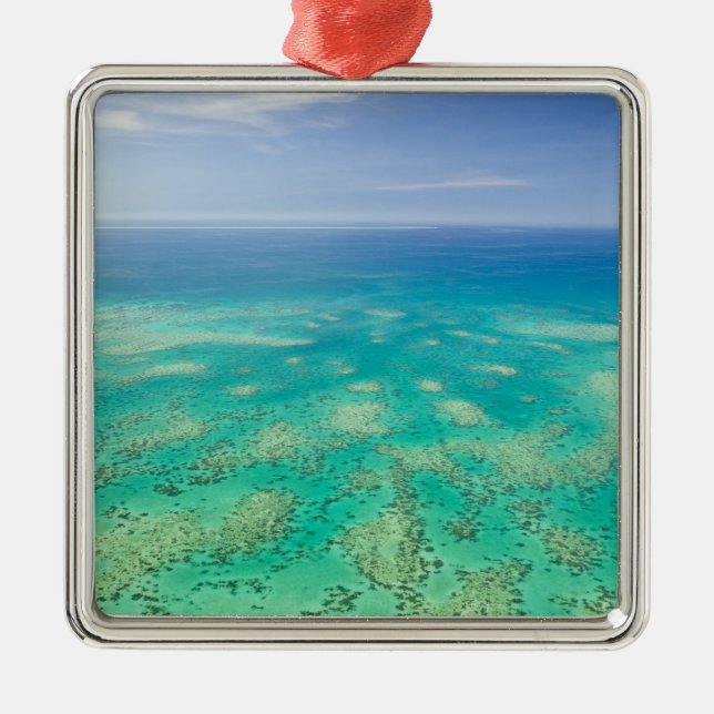 The Great Barrier Reef, aerial view of Green Metal Tree Decoration (Front)