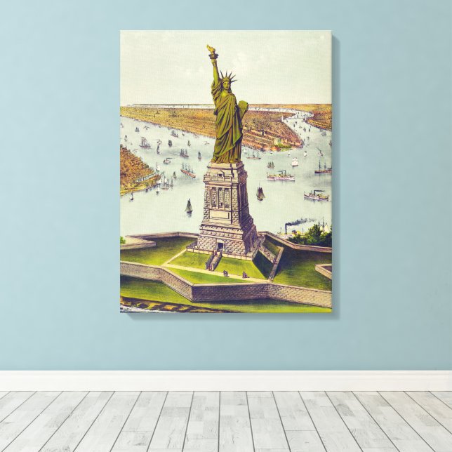 The Great Bartholdi Statue, Statue of Liberty Canvas Print (Insitu(Wood Floor))