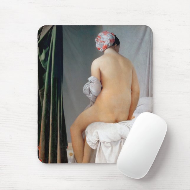 The Great Bather (Seated Woman), Dominique Ingres Mouse Mat (With Mouse)
