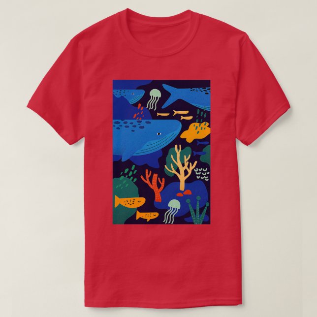 The Great Big Whale Voyage Blue Edition T-Shirt (Design Front)