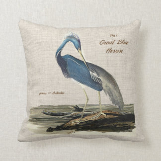 The Great Blue Heron- Poly knit Cushion
