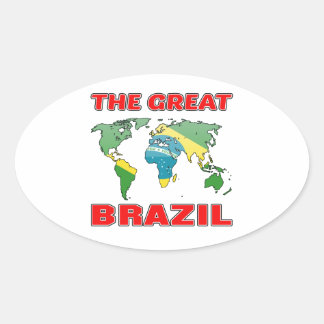 The Great BRAZIL. Oval Sticker