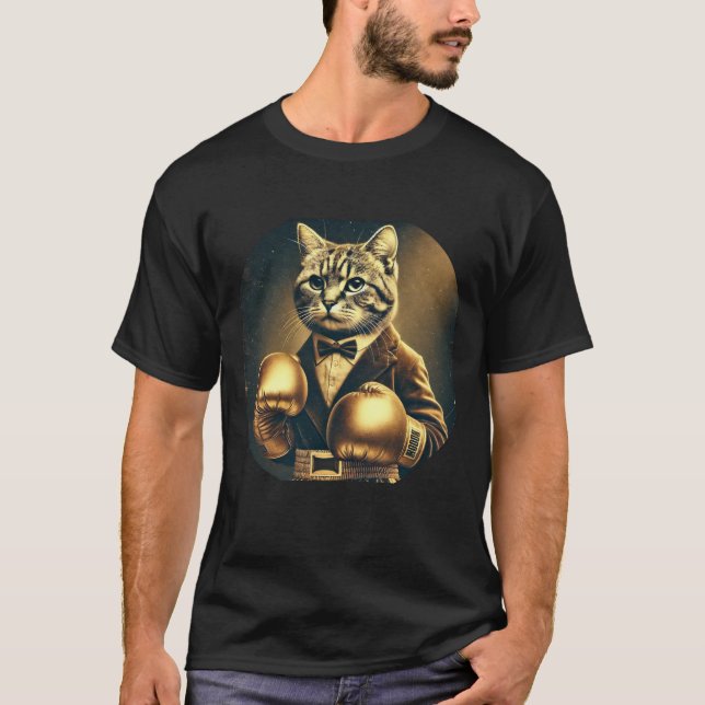 The Great Catsby – cat with boxing gloves T-Shirt (Front)
