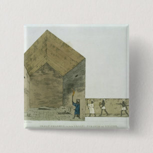 The Great Chamber in the second pyramid of Ghizeh, 15 Cm Square Badge