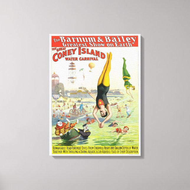 The Great Coney Island Water Carnival Canvas Print (Front)