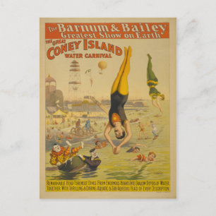 The Great Coney Island Water Carnival Poster Postcard