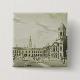 The Great Court Yard, Dublin Castle, 1792 (engravi 15 Cm Square Badge