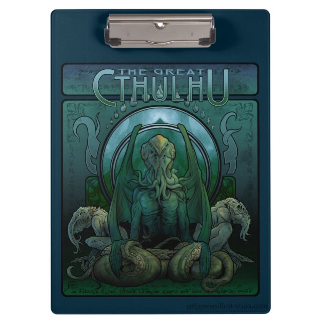 The Great Cthulhu (art nouveau) Clipboard (Front)