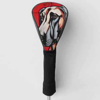 The Great Dane Dog, Red and Black 001 - Ulises Dal Golf Head Cover