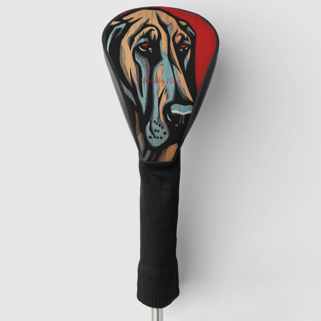 The Great Dane Dog, Red and Black 004 - Ulises Dal Golf Head Cover (Front)