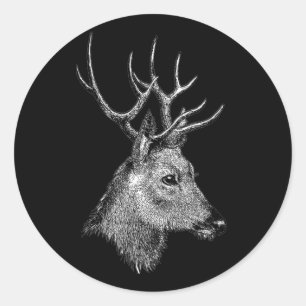 The great deer buck classic round sticker