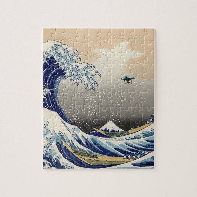 The Great Drone Wave Off Kanagawa Jigsaw Puzzle (Vertical)