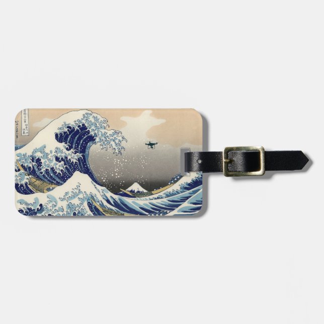 The Great Drone Wave Off Kanagawa Luggage Tag (Front Horizontal)