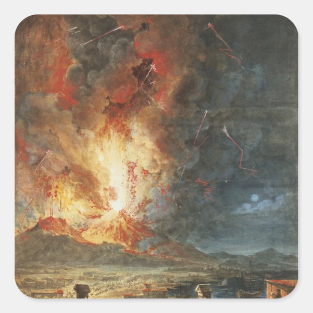 The Great Eruption of Mt. Vesuvius Square Sticker (Front)