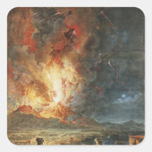 The Great Eruption of Mt. Vesuvius Square Sticker
