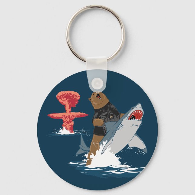 The Great Escape - bear shark cavalry Key Ring (Front)