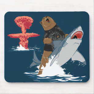 The Great Escape - bear shark cavalry Mouse Mat