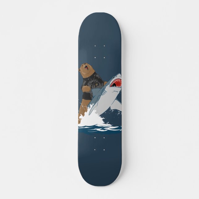 The Great Escape - bear shark cavalry Skateboard (Front)
