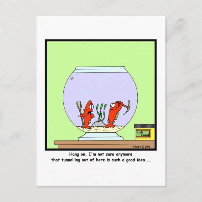 The Great Escape: Goldfish cartoon Postcard (Front)