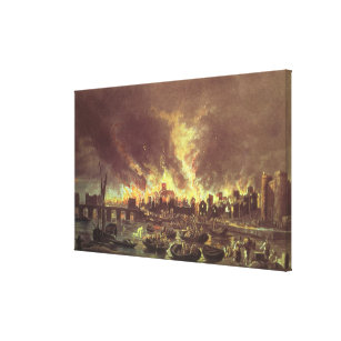 The Great Fire of London, 1666 Canvas Print
