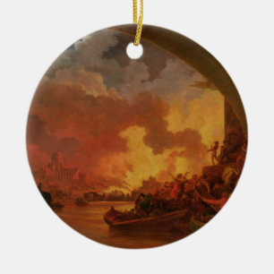 The Great Fire of London, c.1797 (oil on canvas) Ceramic Tree Decoration