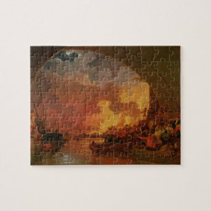 The Great Fire of London, c.1797 (oil on canvas) Jigsaw Puzzle