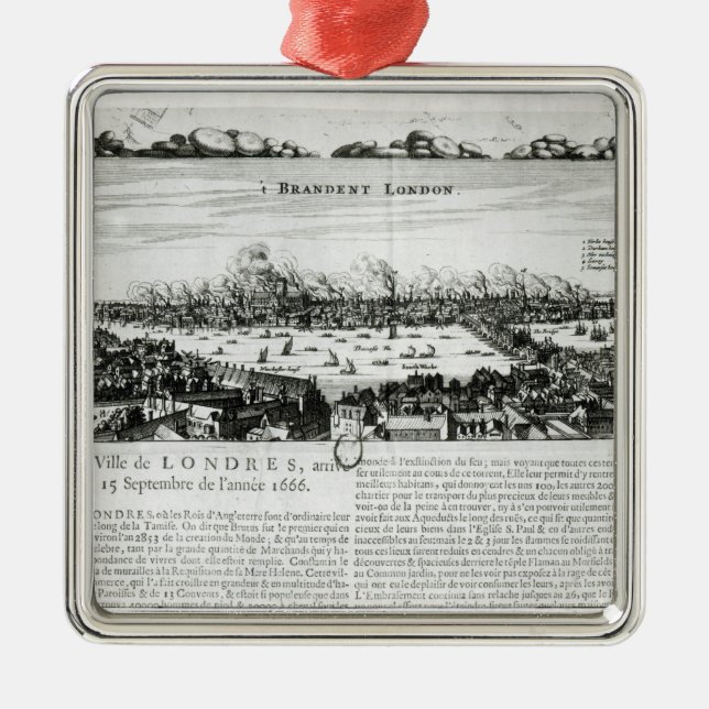 The Great Fire of London in 1666 Metal Tree Decoration (Front)